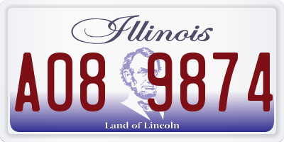 IL license plate A089874