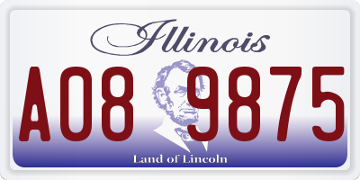 IL license plate A089875