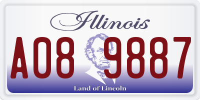 IL license plate A089887