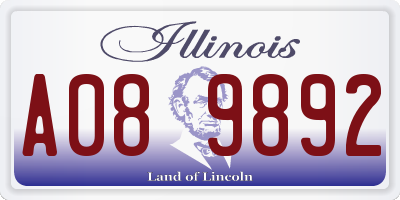 IL license plate A089892