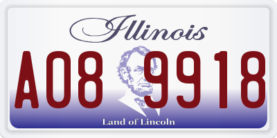 IL license plate A089918