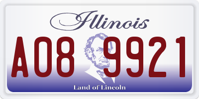 IL license plate A089921