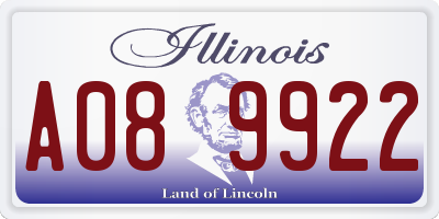 IL license plate A089922