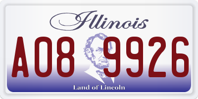 IL license plate A089926