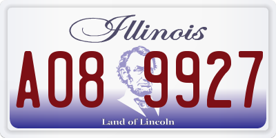 IL license plate A089927