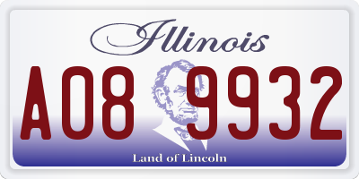 IL license plate A089932