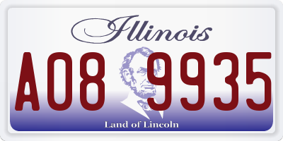 IL license plate A089935
