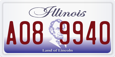 IL license plate A089940