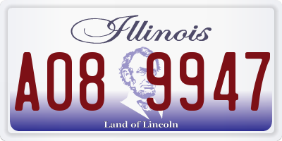 IL license plate A089947