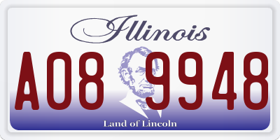 IL license plate A089948