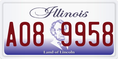IL license plate A089958