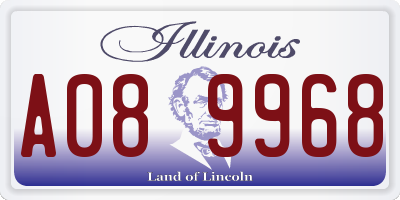 IL license plate A089968