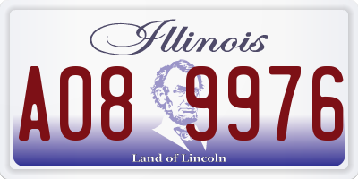 IL license plate A089976