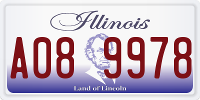 IL license plate A089978