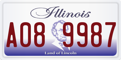 IL license plate A089987