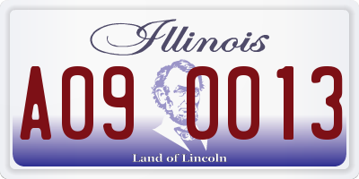 IL license plate A090013