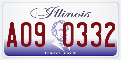 IL license plate A090332