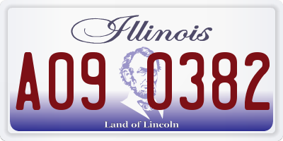 IL license plate A090382