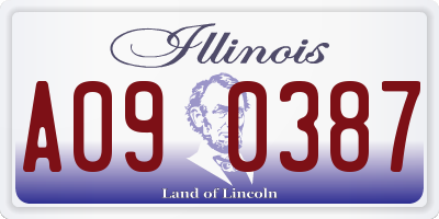 IL license plate A090387