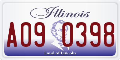 IL license plate A090398