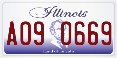 IL license plate A090669