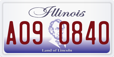 IL license plate A090840