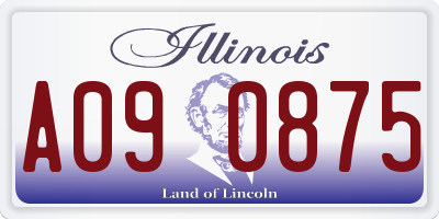 IL license plate A090875