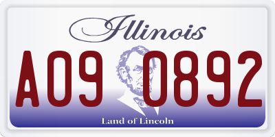 IL license plate A090892