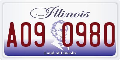 IL license plate A090980