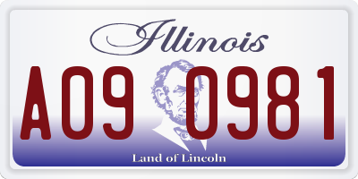 IL license plate A090981