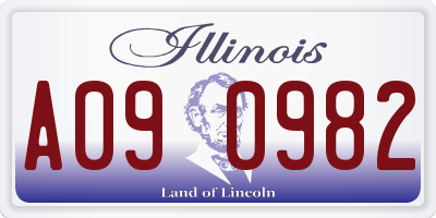 IL license plate A090982