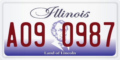 IL license plate A090987
