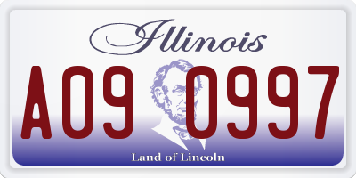 IL license plate A090997