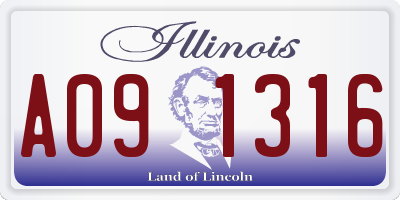 IL license plate A091316