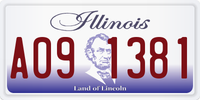 IL license plate A091381