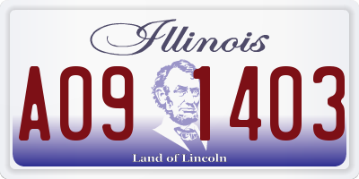 IL license plate A091403