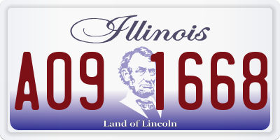 IL license plate A091668