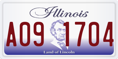 IL license plate A091704