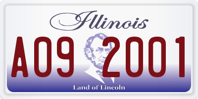 IL license plate A092001