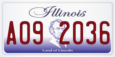 IL license plate A092036