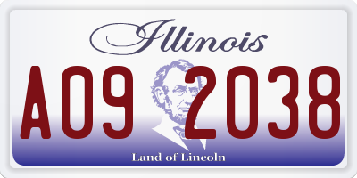 IL license plate A092038