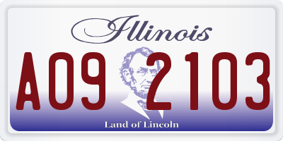 IL license plate A092103