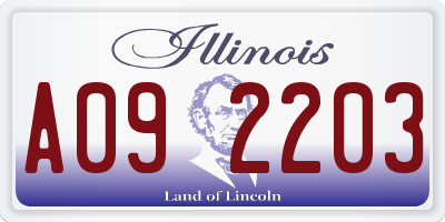 IL license plate A092203