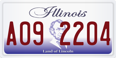 IL license plate A092204