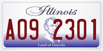 IL license plate A092301