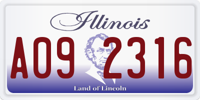 IL license plate A092316