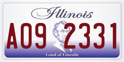 IL license plate A092331