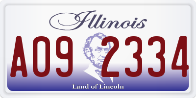 IL license plate A092334