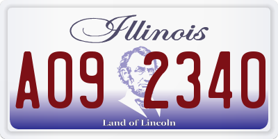 IL license plate A092340