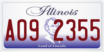 IL license plate A092355